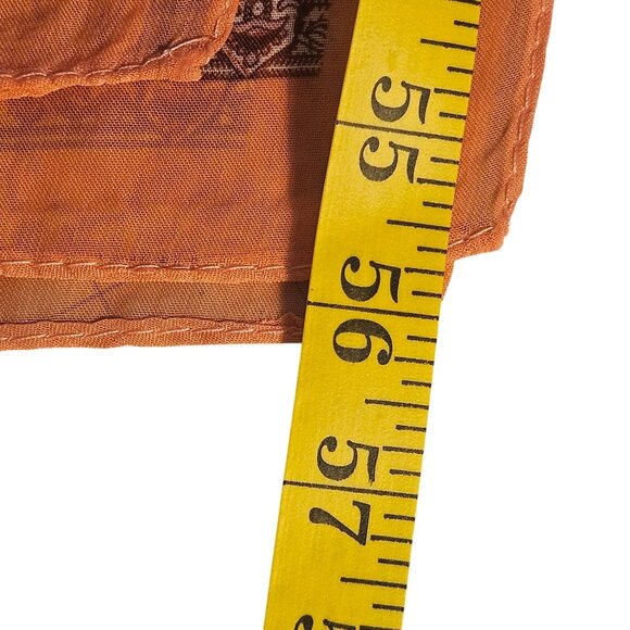 Sheer Paisley Scarf Pearl Buttons Cottage Core Elegance Boho Chic Pattern core - Picture 11 of 11